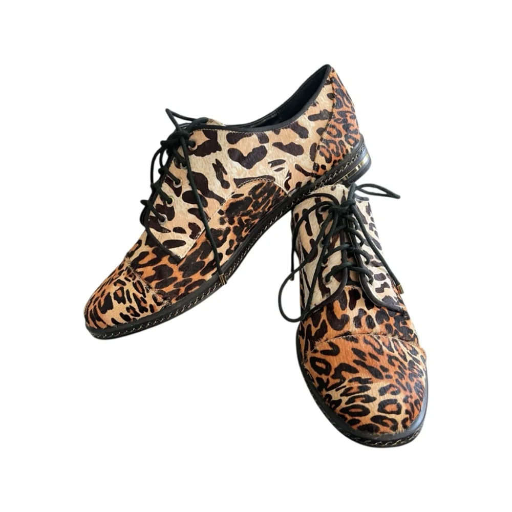 June Ambrose Leopard Haircalf Oxford Shoes Men’s 12 Statement Designer